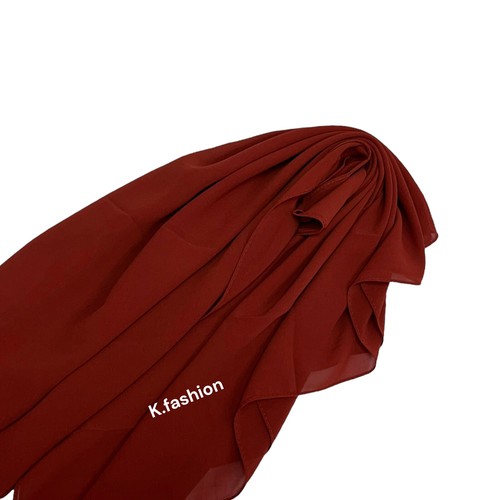 Sciarpa hijab chiffon semplice di alta qualità scialle morbida Georgette Dubai elegante - Foto 59 di 125