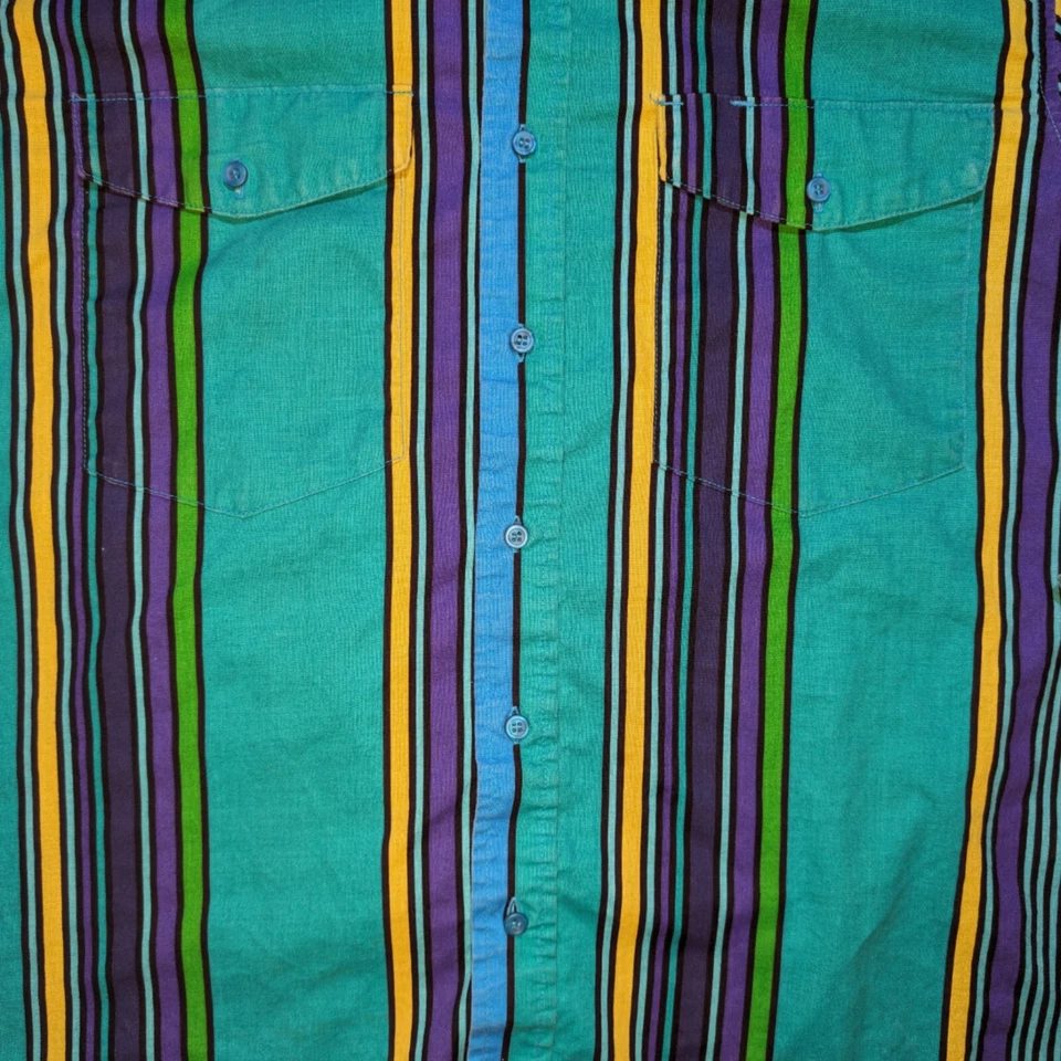 Vintage Frontier Series Multicolored Striped Button Down Western Shirt Size L - Image 3 of 4