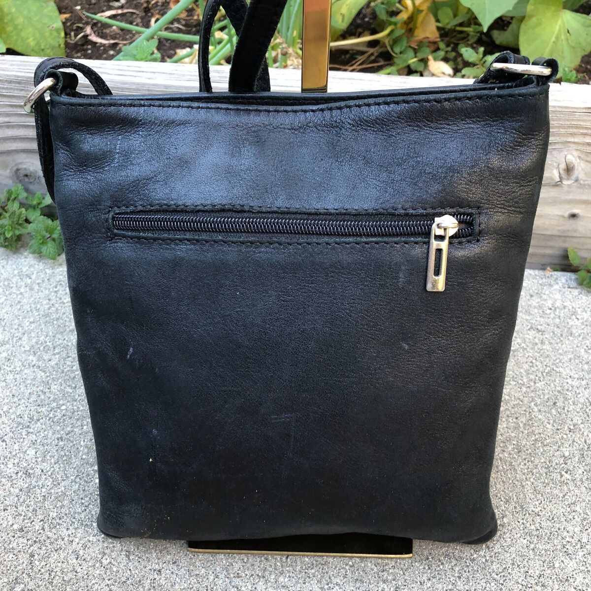 VTG BORSE IN PELLE Crossbody Purse Black Genuine Leather VTG BORSE IN PELLE Crossbody Purse Black Genuine Leather