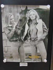 Vintage Rodeo Western Poster Cowboy 1990's Rockies Jeans Wear Cowgirl & Horse