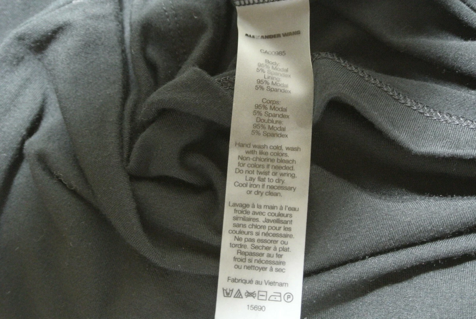 NUOVO T ALEXANDER WANG pullover senza maniche abito midi nero taglia L #D2113