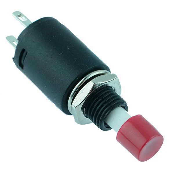 SWITCH ELECTRONICS Red On-Off Latching Small Button Push Switch SPST