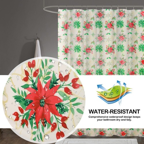72''X72'' Christmas Shower Curtain 4G Heavy Duty PEVA Waterproof Shower Curtain - Picture 4 of 10