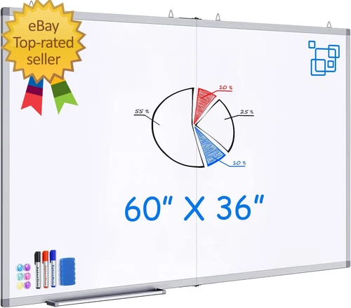 White Board Dry Erase 60 X 36， Large Magnetic Whiteboard 5' X 3' Dry Erase Board