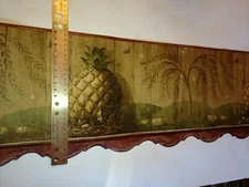 PINEAPPLES & WILLOW TREES PRIMITIVE SCENE PREPASTED WALLPAPER BORDER # HS3091B