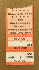 1998 REEL BIG FISH PROVIDENCE R.I. CONCERT TICKET STUB TURN THE RADIO OFF