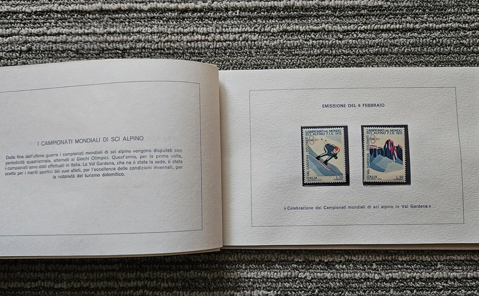 Folleto de estampillas de la administración postal y de telecomunicaciones de Italia 1970 Foto 3 de 4