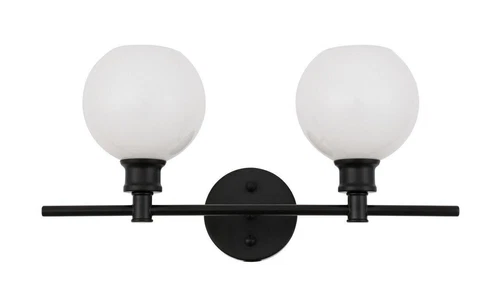 Wall Sconce Black Bathroom or Dining Room Frosted Glass Lamp Shade Light Fixture - Picture 4 of 11