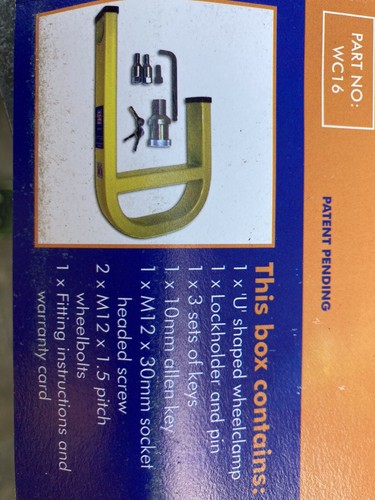 Stronghold WC16 Allow Wheel Caravan Lock Missing A Bolt - Picture 2 of 3