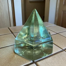 NAUTICAL SHIP DECK PRISM LIGHT GREEN HEXAGON PYRAMID MARITIME 5"