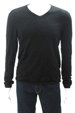 Pristine Men's Black JOHN VARVATOS V-Neck Wool Blend Sweater L