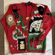 Vintage The Eagle's Eye Christmas Cardigan | Size Large | Rare & Unique