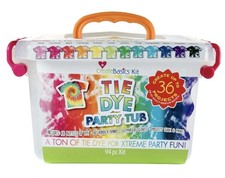 CreateBasics Tie Dye Party Tub Kit 94pc 18 Bottles Multi-Color Liquid Fabric Dye