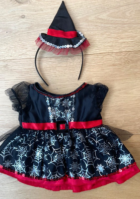 BUILD A BEAR WORKSHOP HEXEN OUTFIT. HALLOWEEN. KLEID & MÜTZE