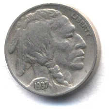 1937 P Buffalo Nickel American U.S 5 CENT US Nice Old America Coin usa 1 #7294