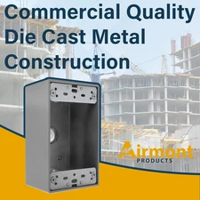 Airmont 1-Gang Weatherproof Outlet Box – Metal Outdoor Electrical Box, Waterp...