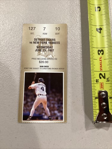 1997 June 25 Detroit Tigers New York NY Yankees Ticket Pettite Rivera Save - Imagen 2 de 7