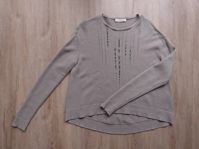 DOROTHEE SCHUMACHER Cashmere Pullover Größe 2 38 taupe Kaschmir Kettendetails - Bild 1 von 4