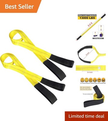 2-Pack Durable Lifting Slings - 13,000 lbs Load Capacity, Shock-Absorbing Design