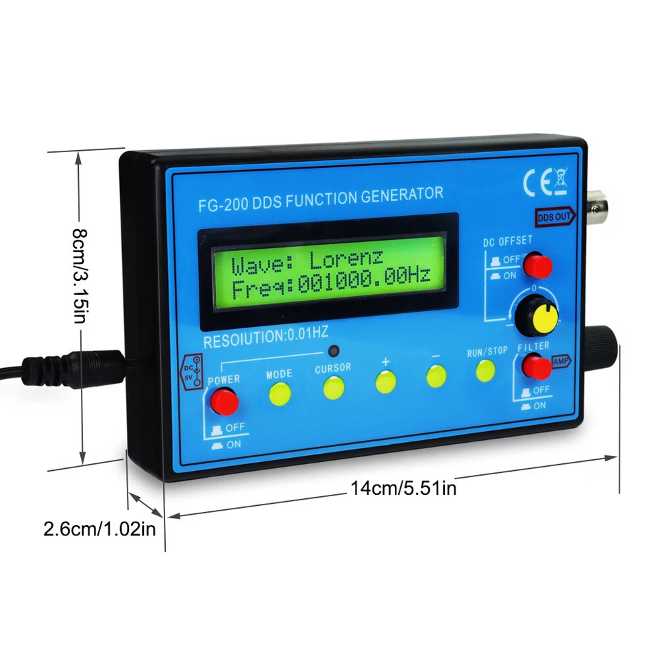 FG-200 0,01 Hz-500 kHz Sinus-LCD-Signalgenerator DDS-Funktionssignalgenerator DE - Bild 3 von 4