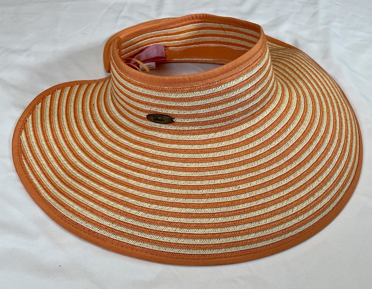 Scala Collection Hat Womens Woven Sewn Braid Sun Visor  display picture 3