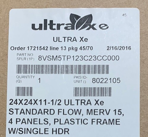 Tri Dim 24x24x11-1/2 UltraXe V-Cell Extended Surface Box Air Filter MERV15 - Picture 7 of 8