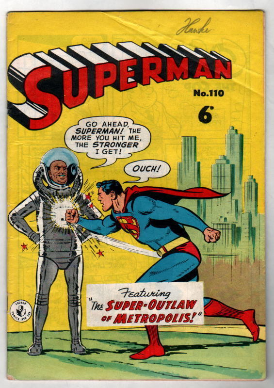 Australian SUPERMAN 110 DC Comics 1950's Superman 106 cover