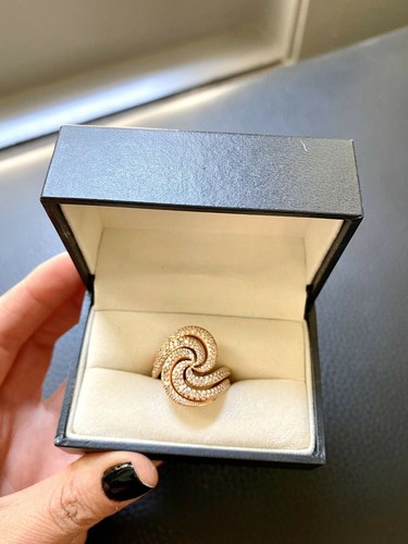 $6,300 H. Stern IRIS 18K Rose Pink Gold Pave Diamonds Designer Ring 6.5 ...