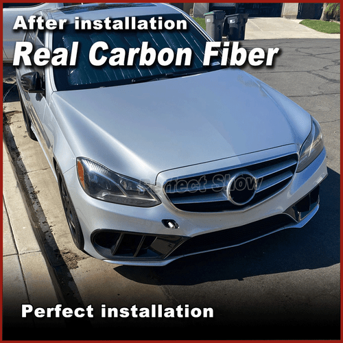 For Mercedes-Benz E Class W212 Sport REAL CARBON Fog Lamp Grill Air Vent Cover - Picture 4 of 13