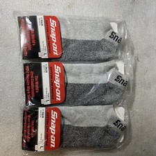 GRAY Snap-On LOW PROFILE Socks LARGE (7-12) MADE IN USA! *3 Pairs*