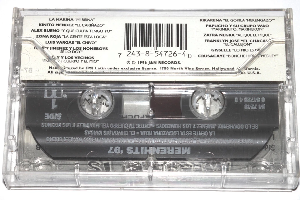 MerenHits '97 (Cassette Tape 1996) Merengue Bachata 1990s 90s PLAY TESTED - Image 4 of 4