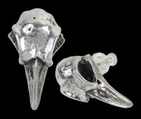 Alchemy Gothic Ohrringe - RabenschäDel - Fantasy Schmuck KräHe Poe Skull Raven
