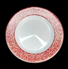 Mikasa Parchment Red Salad Plate Replacement  8 1/4” Red Gold Scroll