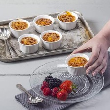 6x Porcelain Fluted Ramekin Dish Set White 6.5cm 55ml Sauce Pots Serving Dish