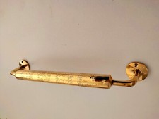 Engraved Brass Towel Bar   Mounted Bathroom Towel Holder in Polished Gold Finish