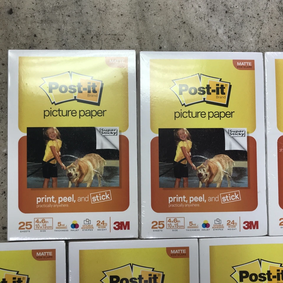 Post It 3M Lot Of 10 New Matte Print Peel Stick Picture Paper 4x6 25 Sheets Each - Image 2 of 4