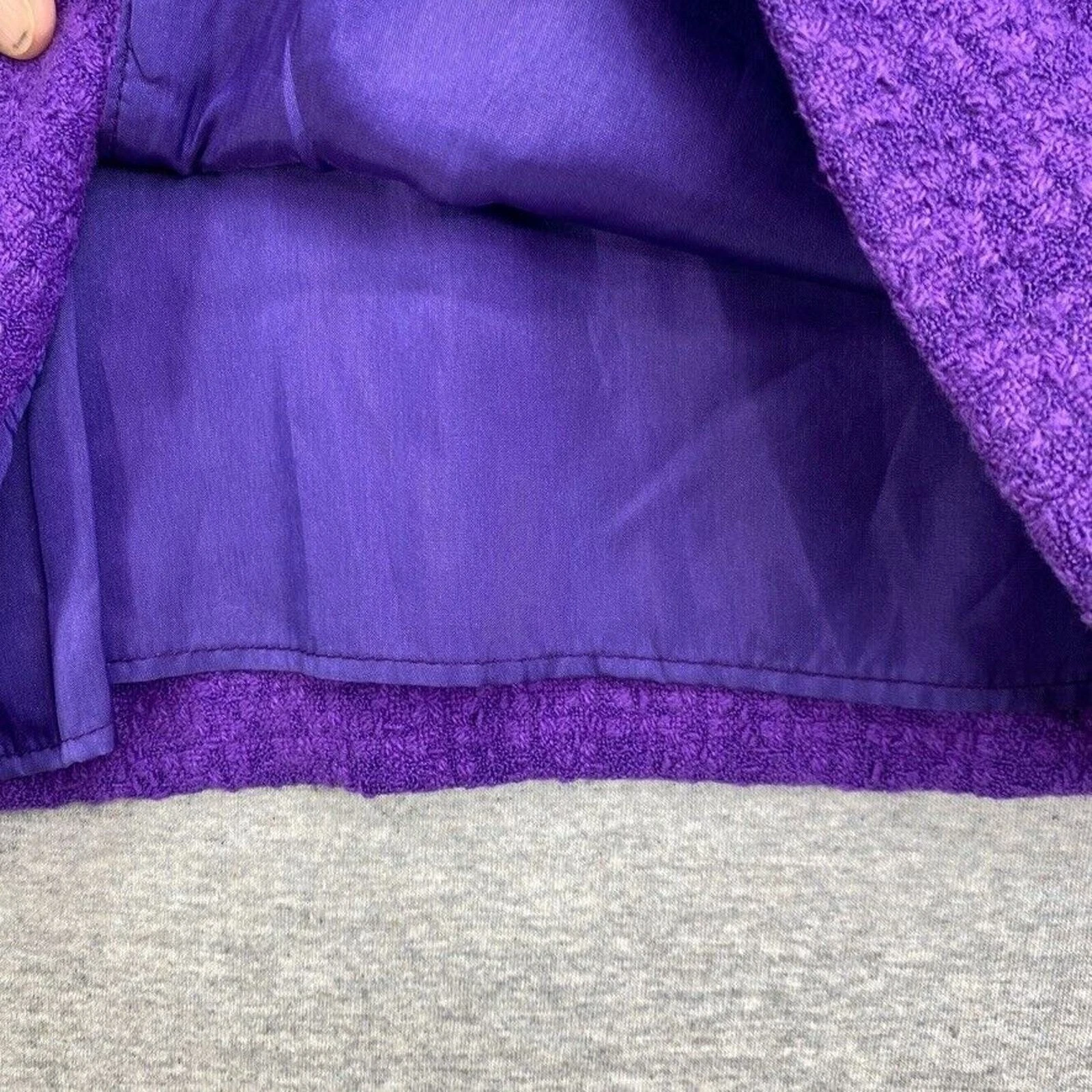 Abito Valentino Vintage Donna 6 Viola Miss V Lana Boucle Italia Foderato