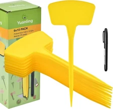 60Pcs Plant Labels for Seedlings Plastic Large Plant Tags T-Garden Labels Wat...