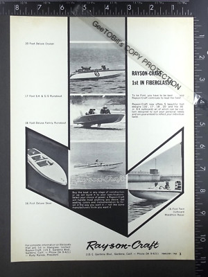 1966 ADVERTISEMENT for Rayson Craft 16 17 18 20 performance ski drag race boat