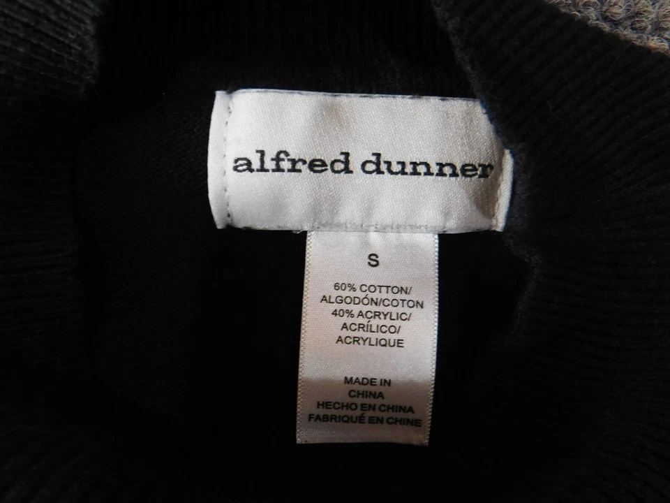 Alfred Dunner Sweater Small black womens pullover stretch check classic - Image 4 of 4