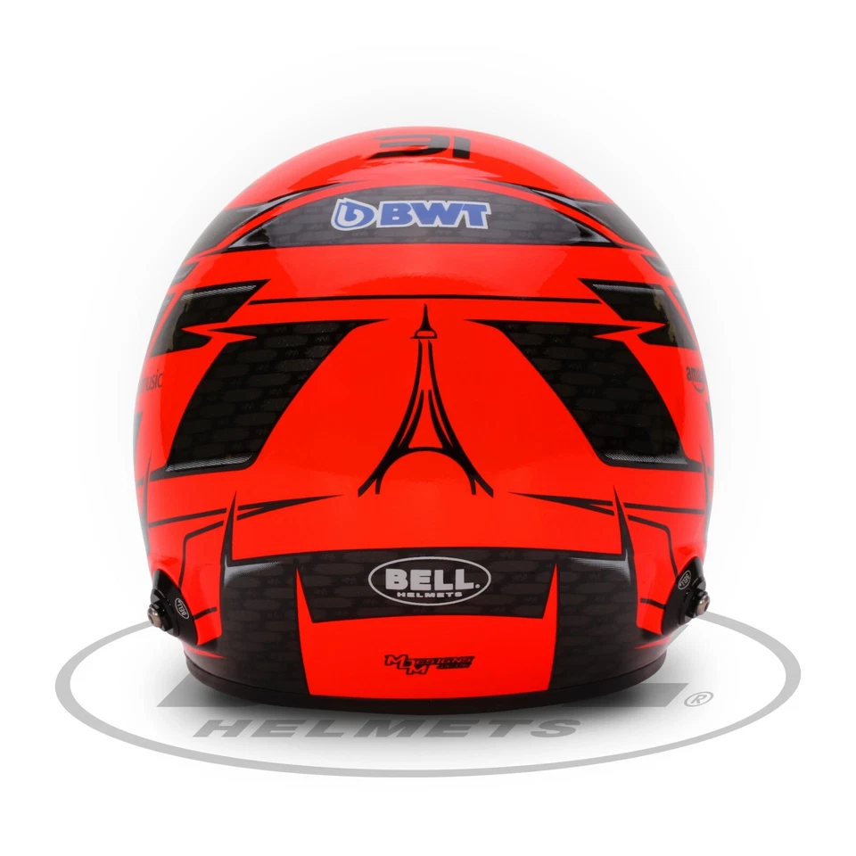 Alpine F1 Esteban Ocon 1/2 Echelle Mini Réplique Casque 2024 Rouge/Noir Cloche - Photo 3/4