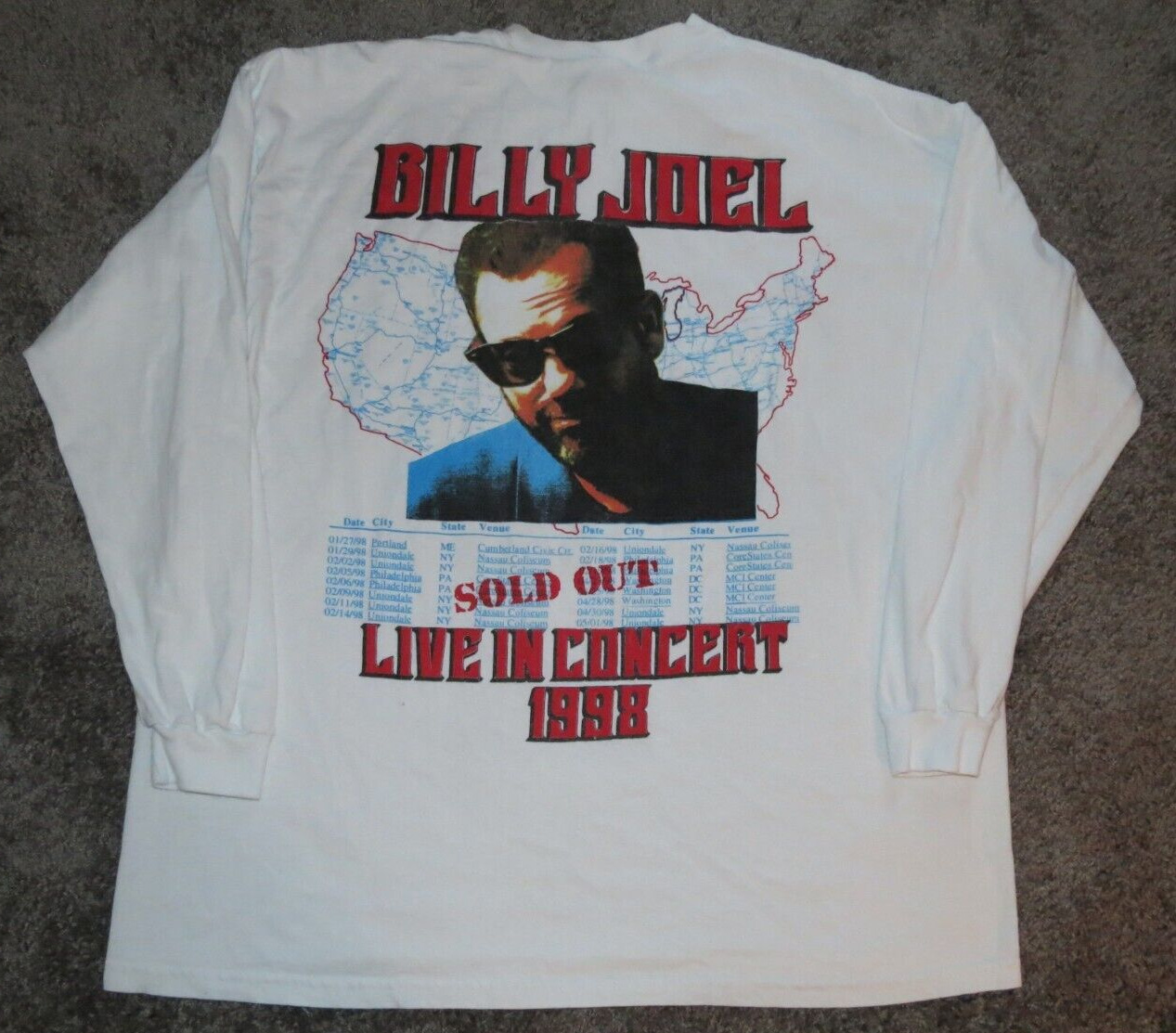 Billy Joel Sold Tour 1998 Long Sleeve Shirt - Vin… - image 2