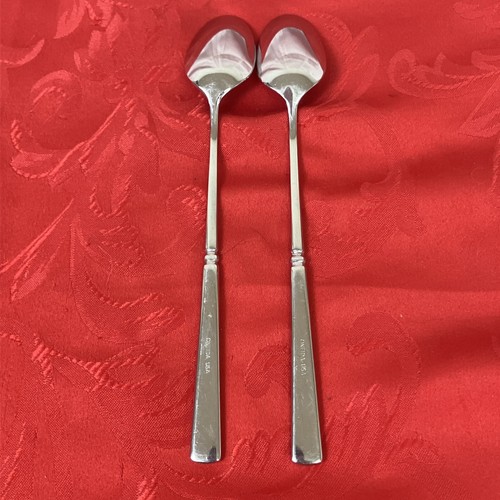 2 Oneida EASTON All Glossy Stainless USA Flatware 7 1/2" ICED TEA SPOONS - Picture 3 of 4
