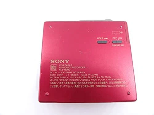 SONY MD Walkman MZ-R900 Red minidisc player recorder w/ RM-MC11EL AC adapter etc