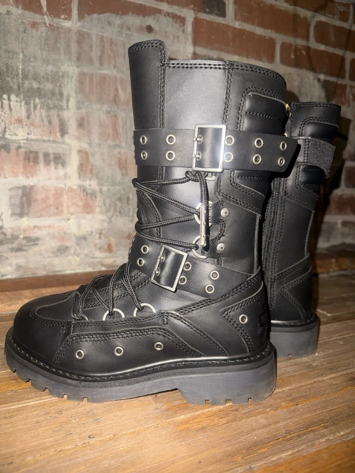 Harley Davidson Women’s leather Uplift Buckle Side-zip Combat boot Size 7m - Image 4 of 4