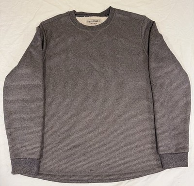 BC Clothing Co Heritage Men s Waffle Knit Crewneck Sweatshirt Large Gray