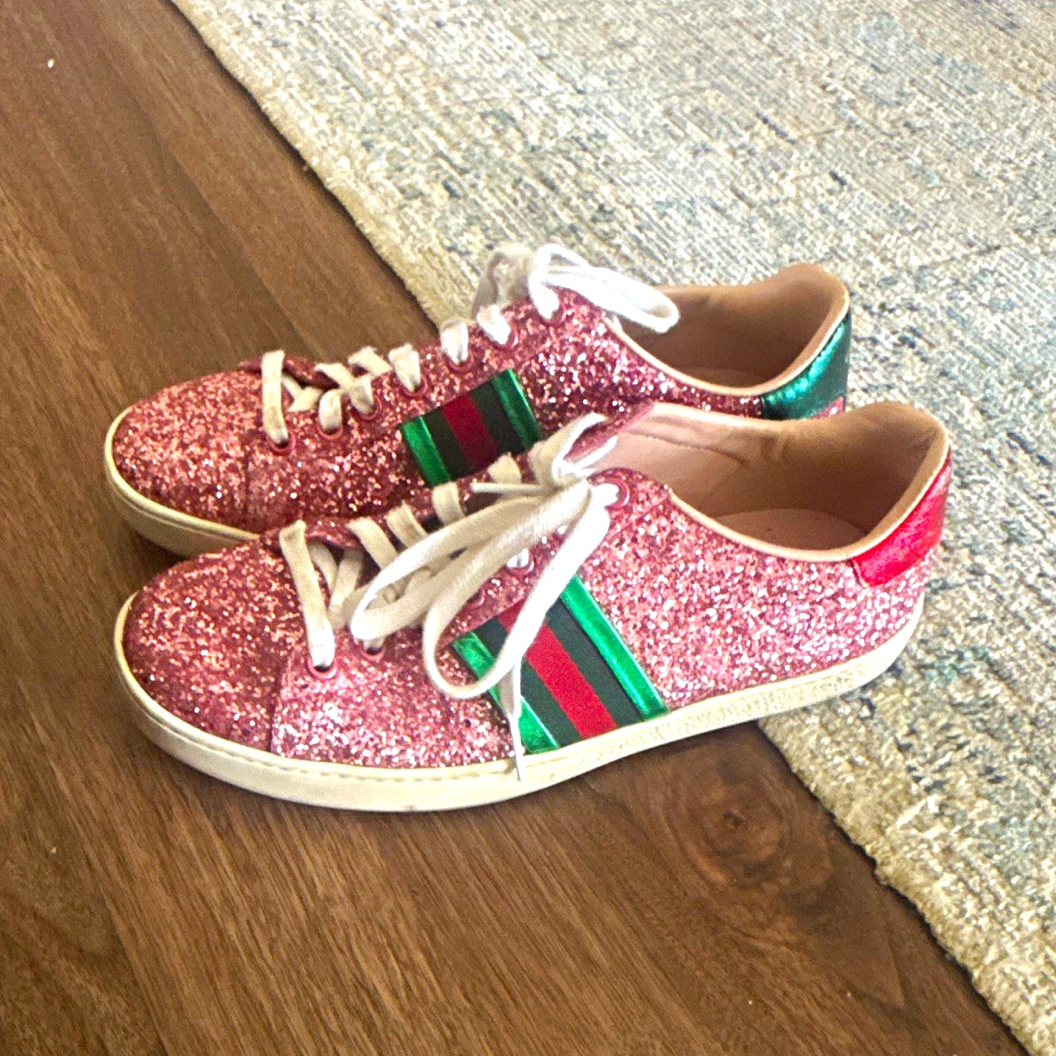 GUCCI キッズ スニーカー フラワー グリッター Gucci Lace Up Unisex Kids' Shoes for sale | eBay