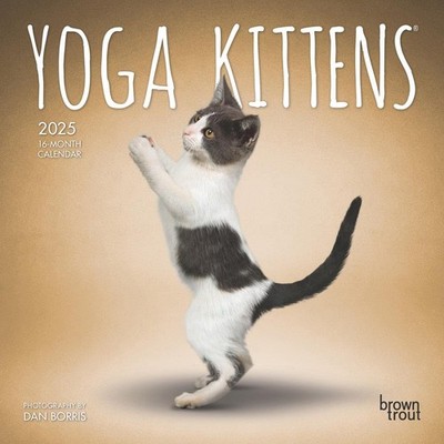 Yoga Kittens OFFICIAL | 2025 7 x 14 Inch Monthly Mini Wall Calendar | BrownTrout