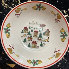 The Joy Of Christmas By Jamestown China 9 1/2 Inch Serving Bowl Stoneware VTG
