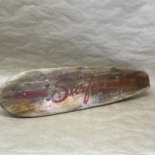 Vintage 1960s Wood Skateboard "Surfer" Metal Wheels Sidewalk Surfboard